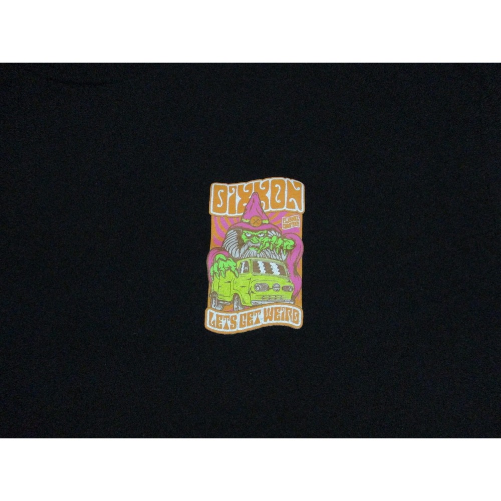 Dixxon Shirt Mens Large Black Pink Wizard Van Graphic Work Wear Crew Neck Tee - Picture 6 of 11